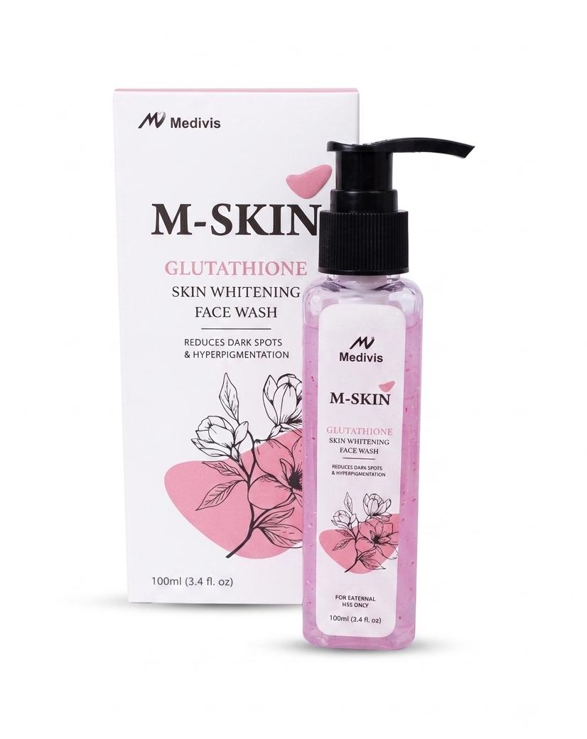 M-SKIN GLUTATHIONE WHITENING FACE WASH – HiQ Safe